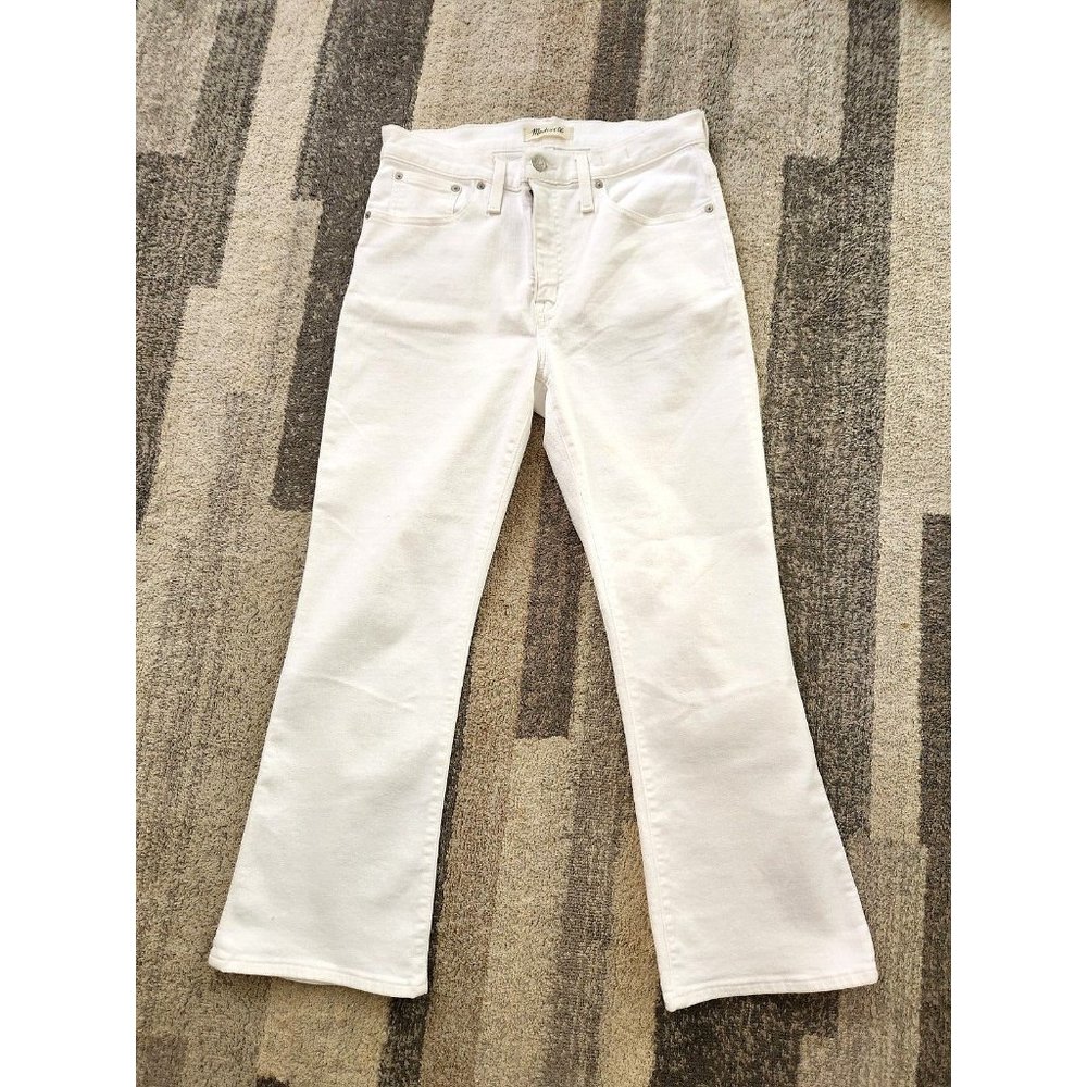 MADEWELL White CALI DEMI BOOT Jeans Sz 30 x 26" x 10.5 Rise x35 Overall Length